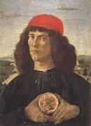 Sandro Botticelli Young Man With a Medallion of Cosimo (mk45) oil painting picture wholesale